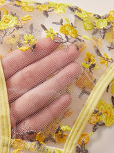 Romantic Floral Embroidered Lingerie Set - Seductive Hollow Out Unlined Bra & Ultra-Sheer Mesh Thong - Intimate Womens Sexy Underwear - Lena & Miles Exquisite Boutique LLC.