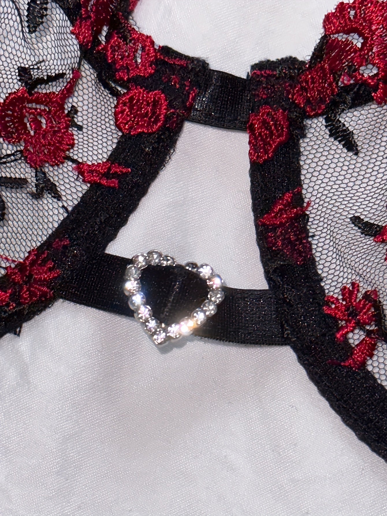 Romantic Floral Embroidered Lingerie Set - Seductive Hollow Out Unlined Bra & Ultra-Sheer Mesh Thong - Intimate Womens Sexy Underwear - Lena & Miles Exquisite Boutique LLC.