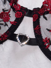 Romantic Floral Embroidered Lingerie Set - Seductive Hollow Out Unlined Bra & Ultra-Sheer Mesh Thong - Intimate Womens Sexy Underwear - Lena & Miles Exquisite Boutique LLC.