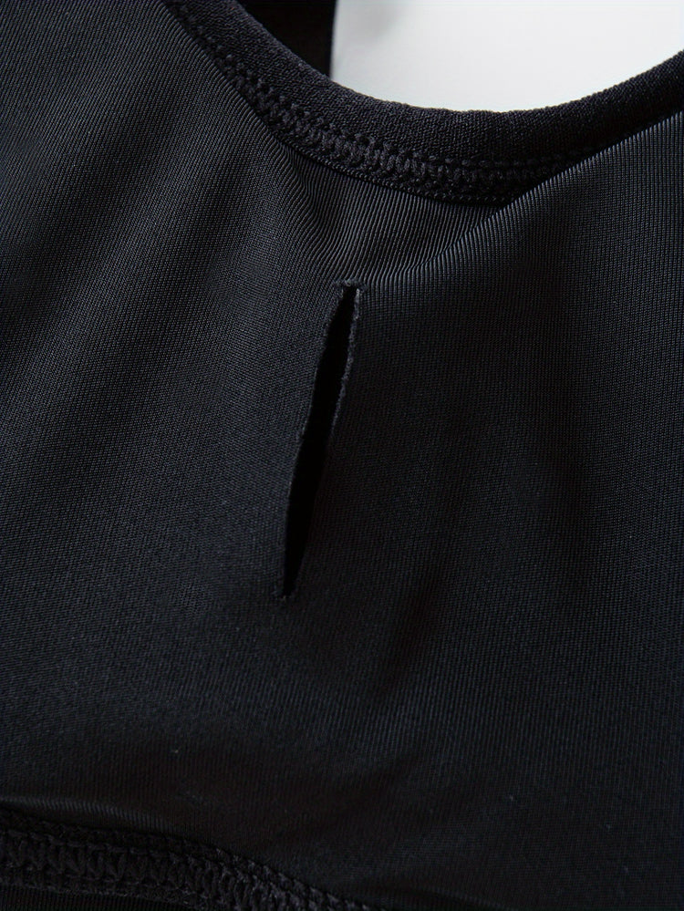 Seamless Halter Sports Bra, Comfy Yoga Fitness Adjustable Bra, Women&