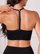 Seamless Halter Sports Bra, Comfy Yoga Fitness Adjustable Bra, Women&