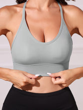 Seamless Halter Sports Bra, Comfy Yoga Fitness Adjustable Bra, Women&