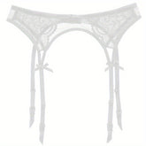 Seductive Floral Lace Garter Belt for Women - Soft Polyamide Knit Fabric, Sheer, Hand Washable, Sexy Lingerie Accessory for Thigh High Stockings - Lena & Miles Exquisite Boutique LLC.