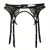 Seductive Floral Lace Garter Belt for Women - Soft Polyamide Knit Fabric, Sheer, Hand Washable, Sexy Lingerie Accessory for Thigh High Stockings - Lena & Miles Exquisite Boutique LLC.