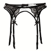 Seductive Floral Lace Garter Belt for Women - Soft Polyamide Knit Fabric, Sheer, Hand Washable, Sexy Lingerie Accessory for Thigh High Stockings - Lena & Miles Exquisite Boutique LLC.