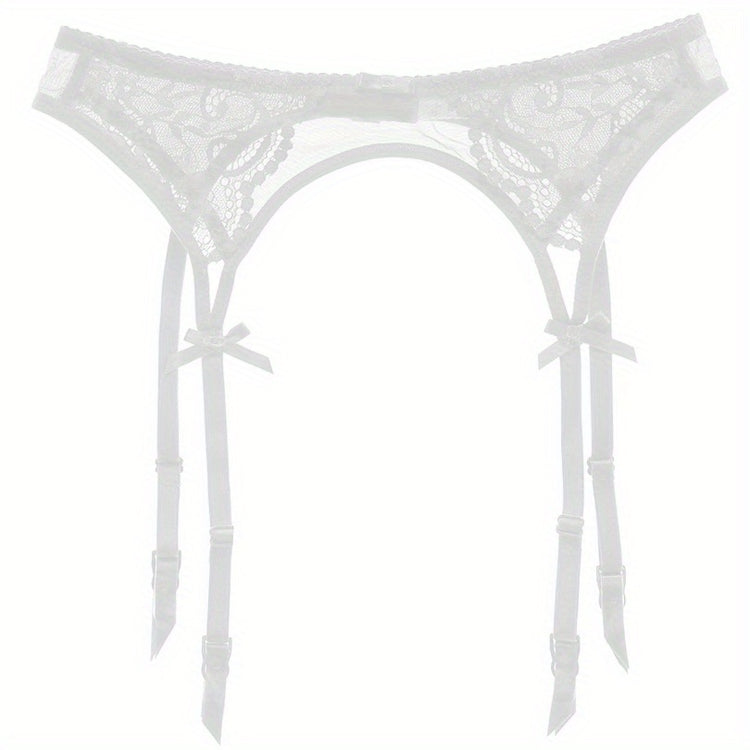 Seductive Floral Lace Garter Belt for Women - Soft Polyamide Knit Fabric, Sheer, Hand Washable, Sexy Lingerie Accessory for Thigh High Stockings - Lena & Miles Exquisite Boutique LLC.