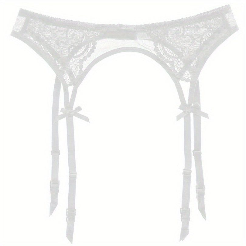 Seductive Floral Lace Garter Belt for Women - Soft Polyamide Knit Fabric, Sheer, Hand Washable, Sexy Lingerie Accessory for Thigh High Stockings - Lena & Miles Exquisite Boutique LLC.