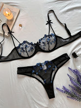 Sexy Floral Embroidery Lingerie Set - Women&