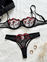 Sexy Floral Embroidery Lingerie Set - Women&