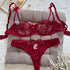 Sexy Floral Embroidery Lingerie Set - Women&
