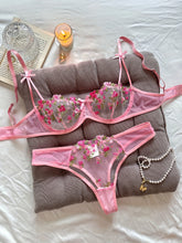 Sexy Floral Embroidery Lingerie Set - Women&
