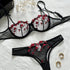 Sexy Floral Embroidery Lingerie Set - Women&