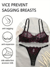 Sexy Floral Lace Lingerie Set with Ultra-Thin Unlined Bra and Mesh Panties for Women - Comfortable and Breathable Underwear - Lena & Miles Exquisite Boutique LLC.