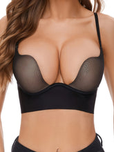 Simple Solid Scoop Bra, Comfy & Breathable Push Up Bra, Women&