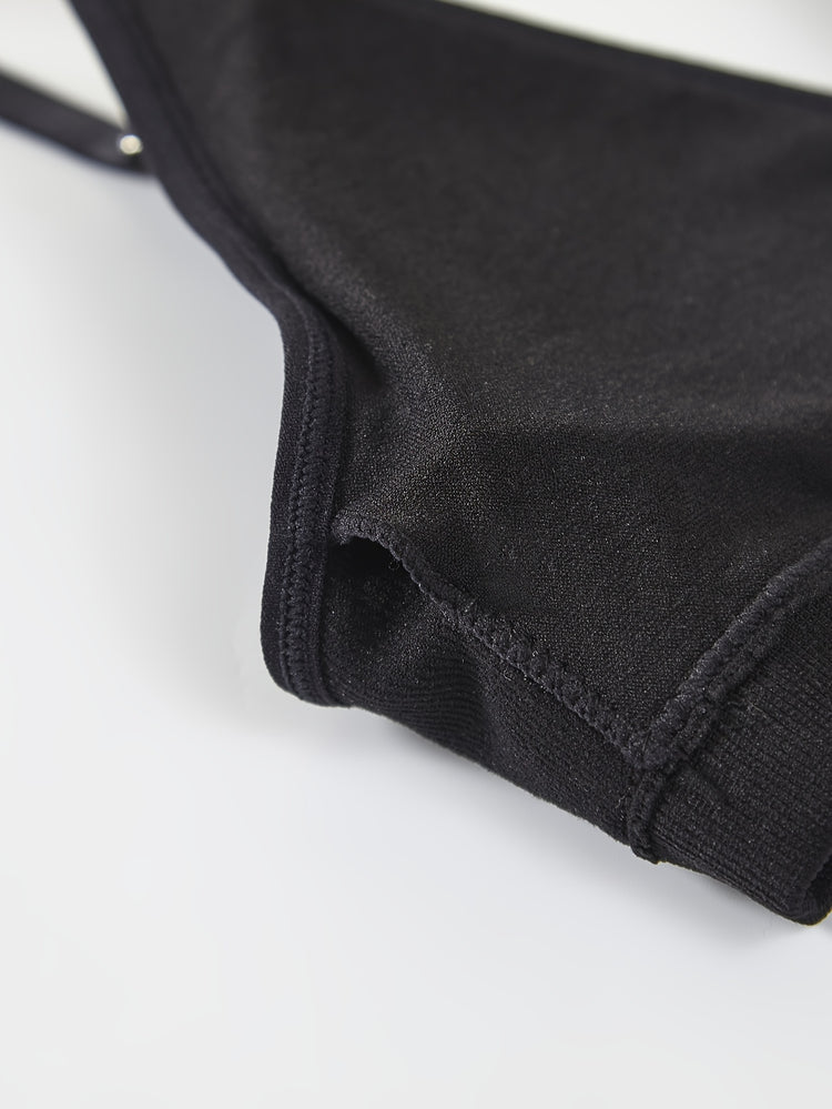 Simple Solid Wireless Bra, Comfy & Breathable Stretch Intimates Bra, Women&