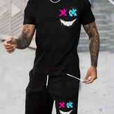 Smile Pattern 2Pcs Outfits For Men, Casual - Lena & Miles Exquisite Boutique LLC.