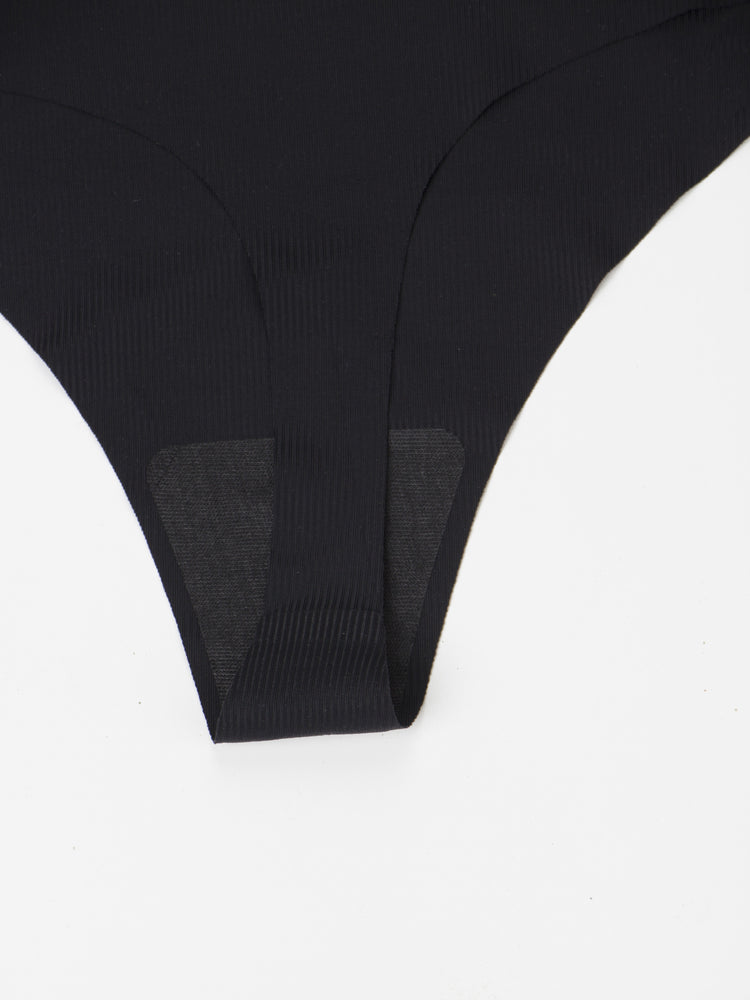 5pcs Seamless Solid Thongs, Soft & Comfy Stretchy Intimates Panties, Women&