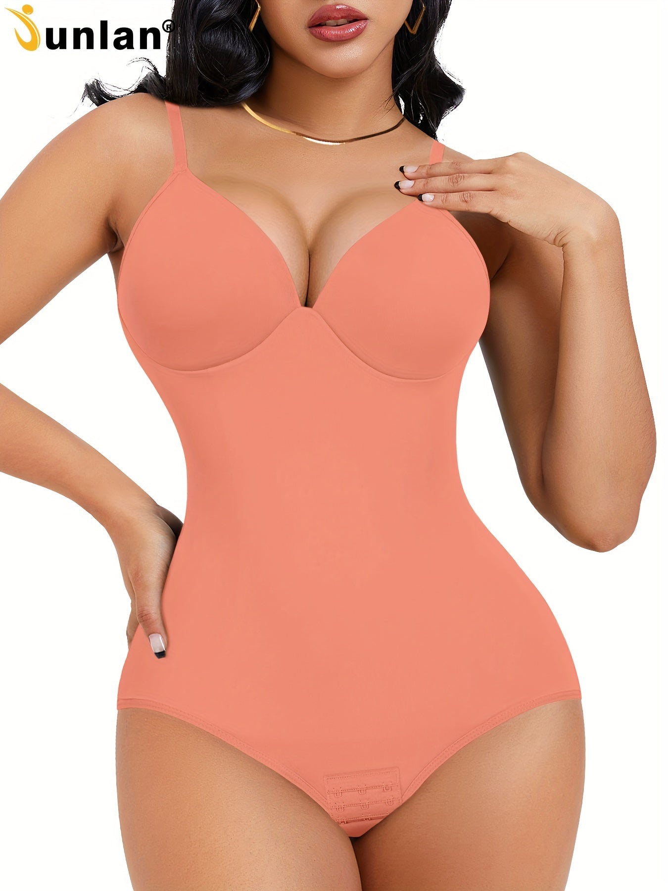 Shapewear Bodysuit Tummy Control Women Slimming Body Shaper Deep V-Neck Body Suits with Built in Bra - Lena & Miles Exquisite Boutique LLC.