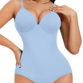 Shapewear Bodysuit Tummy Control Women Slimming Body Shaper Deep V-Neck Body Suits with Built in Bra - Lena & Miles Exquisite Boutique LLC.