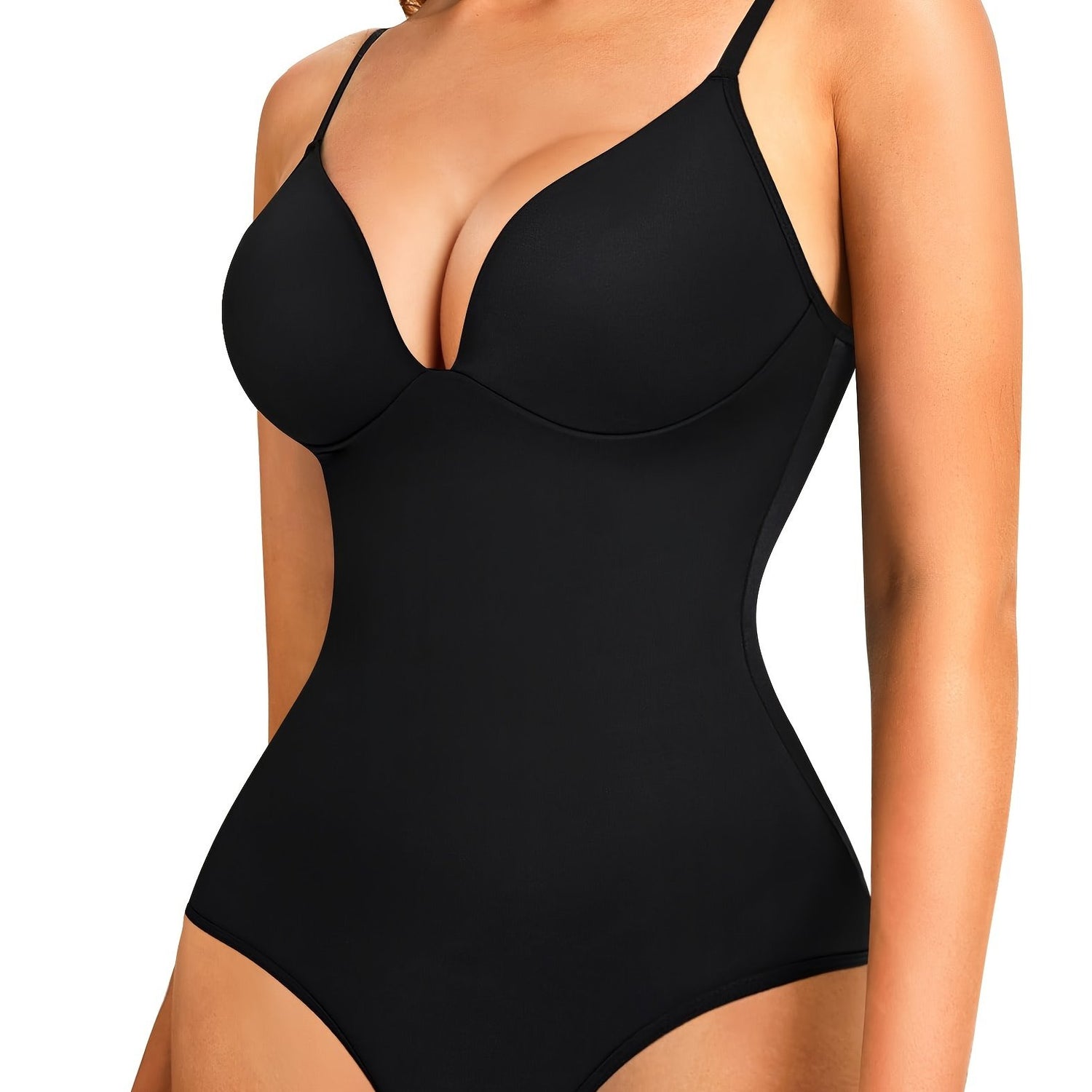Shapewear Bodysuit Tummy Control Women Slimming Body Shaper Deep V-Neck Body Suits with Built in Bra - Lena & Miles Exquisite Boutique LLC.