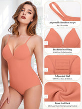 Shapewear Bodysuit Tummy Control Women Slimming Body Shaper Deep V-Neck Body Suits with Built in Bra - Lena & Miles Exquisite Boutique LLC.