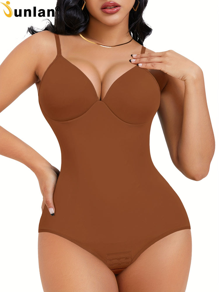 Shapewear Bodysuit Tummy Control Women Slimming Body Shaper Deep V-Neck Body Suits with Built in Bra - Lena & Miles Exquisite Boutique LLC.