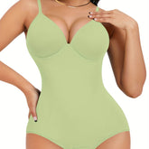 Shapewear Bodysuit Tummy Control Women Slimming Body Shaper Deep V-Neck Body Suits with Built in Bra - Lena & Miles Exquisite Boutique LLC.