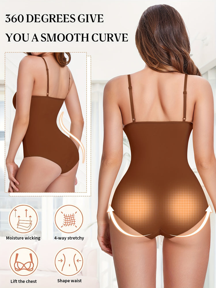 Shapewear Bodysuit Tummy Control Women Slimming Body Shaper Deep V-Neck Body Suits with Built in Bra - Lena & Miles Exquisite Boutique LLC.