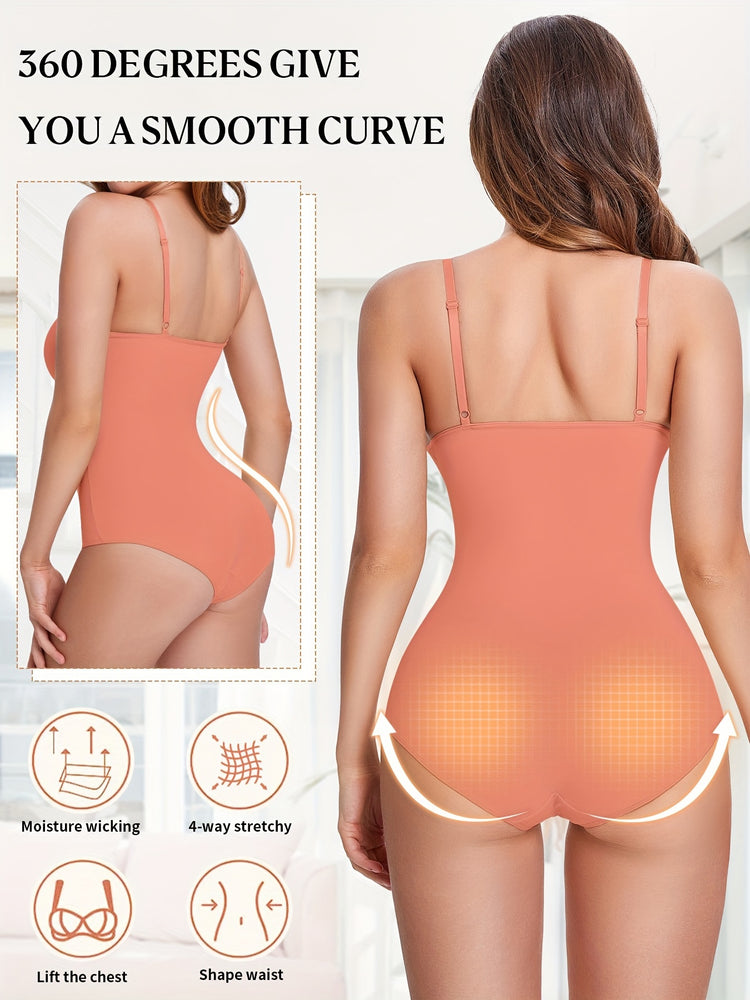 Shapewear Bodysuit Tummy Control Women Slimming Body Shaper Deep V-Neck Body Suits with Built in Bra - Lena & Miles Exquisite Boutique LLC.