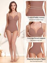 Shapewear Bodysuit Tummy Control Women Slimming Body Shaper Deep V-Neck Body Suits with Built in Bra - Lena & Miles Exquisite Boutique LLC.