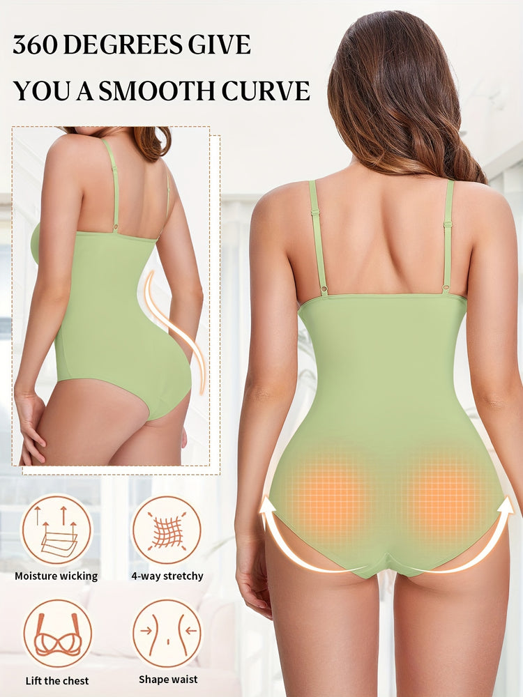 Shapewear Bodysuit Tummy Control Women Slimming Body Shaper Deep V-Neck Body Suits with Built in Bra - Lena & Miles Exquisite Boutique LLC.