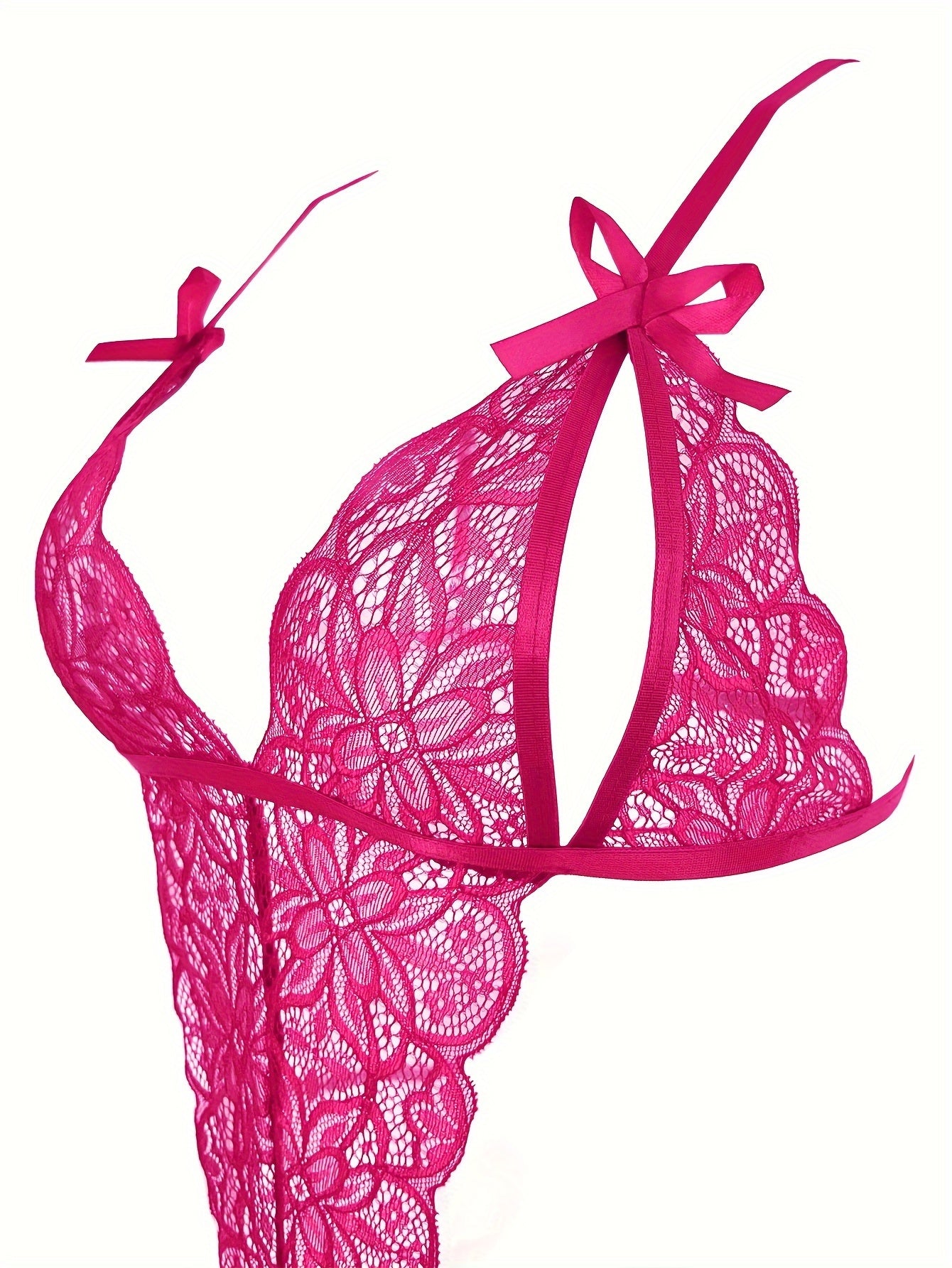 Seductive Floral Lace Teddy Lingerie - Delicate Scallop Trim & Intimate Open Crotch Design - Feminine One-Piece Nightwear for Women - A Sultry Erotic Underwear Choice - Lena & Miles Exquisite Boutique LLC.