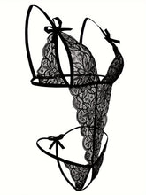 Seductive Floral Lace Teddy Lingerie - Delicate Scallop Trim & Intimate Open Crotch Design - Feminine One-Piece Nightwear for Women - A Sultry Erotic Underwear Choice - Lena & Miles Exquisite Boutique LLC.