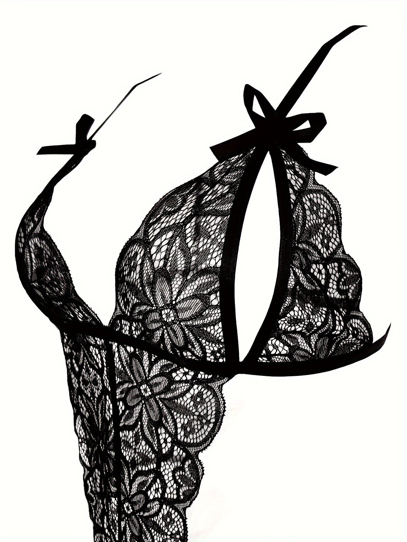 Seductive Floral Lace Teddy Lingerie - Delicate Scallop Trim & Intimate Open Crotch Design - Feminine One-Piece Nightwear for Women - A Sultry Erotic Underwear Choice - Lena & Miles Exquisite Boutique LLC.