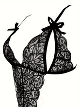 Seductive Floral Lace Teddy Lingerie - Delicate Scallop Trim & Intimate Open Crotch Design - Feminine One-Piece Nightwear for Women - A Sultry Erotic Underwear Choice - Lena & Miles Exquisite Boutique LLC.