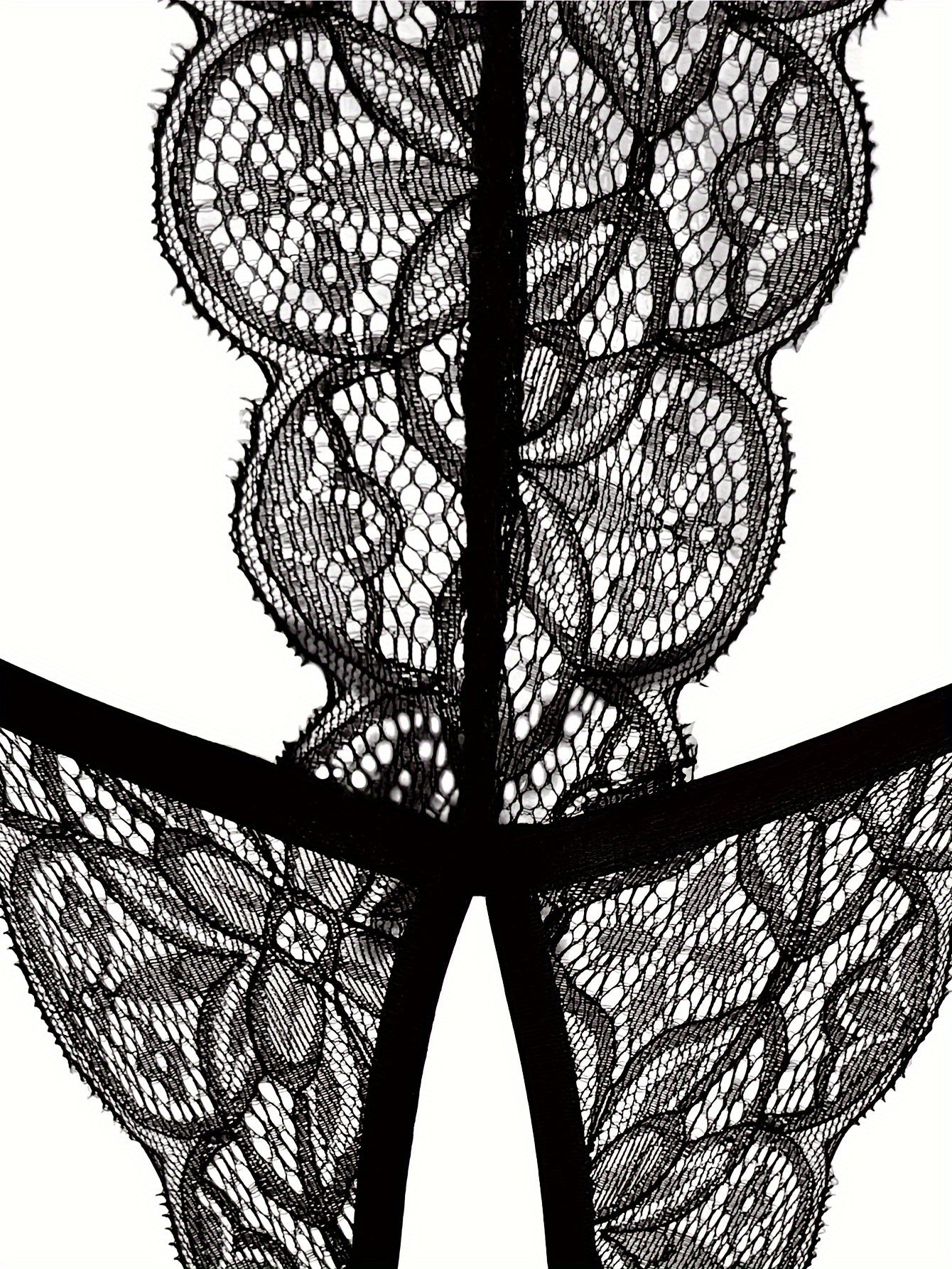 Seductive Floral Lace Teddy Lingerie - Delicate Scallop Trim & Intimate Open Crotch Design - Feminine One-Piece Nightwear for Women - A Sultry Erotic Underwear Choice - Lena & Miles Exquisite Boutique LLC.