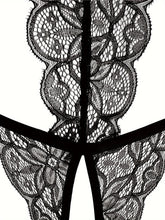 Seductive Floral Lace Teddy Lingerie - Delicate Scallop Trim & Intimate Open Crotch Design - Feminine One-Piece Nightwear for Women - A Sultry Erotic Underwear Choice - Lena & Miles Exquisite Boutique LLC.