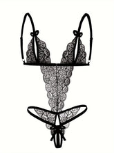 Seductive Floral Lace Teddy Lingerie - Delicate Scallop Trim & Intimate Open Crotch Design - Feminine One-Piece Nightwear for Women - A Sultry Erotic Underwear Choice - Lena & Miles Exquisite Boutique LLC.