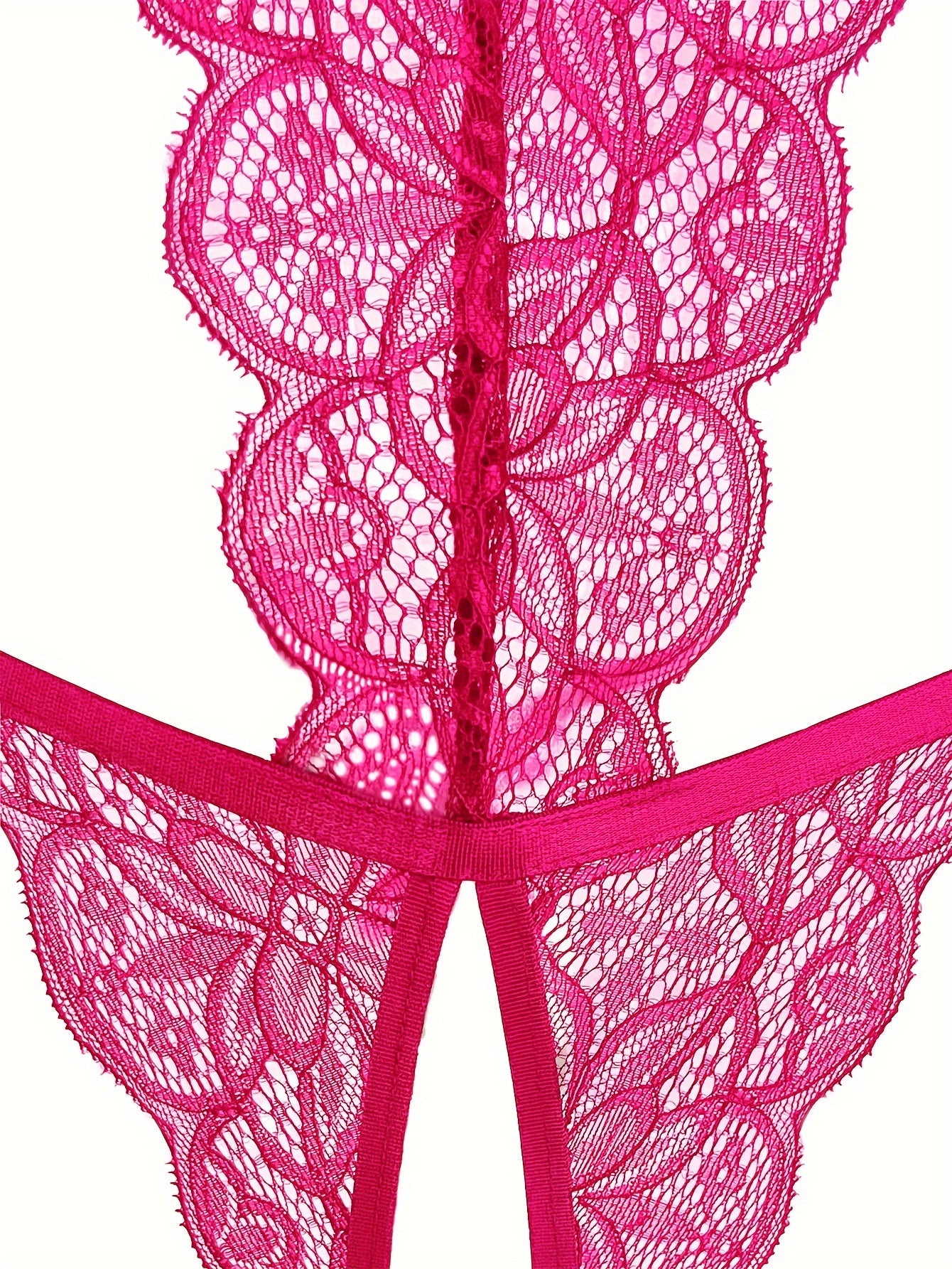 Seductive Floral Lace Teddy Lingerie - Delicate Scallop Trim & Intimate Open Crotch Design - Feminine One-Piece Nightwear for Women - A Sultry Erotic Underwear Choice - Lena & Miles Exquisite Boutique LLC.