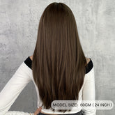 Long Straight Brown Wig For Women Daily Cosplay Use Natural Synthetic Layer Wigs With Bangs Heat Resistant High Quality - Lena & Miles Exquisite Boutique LLC.