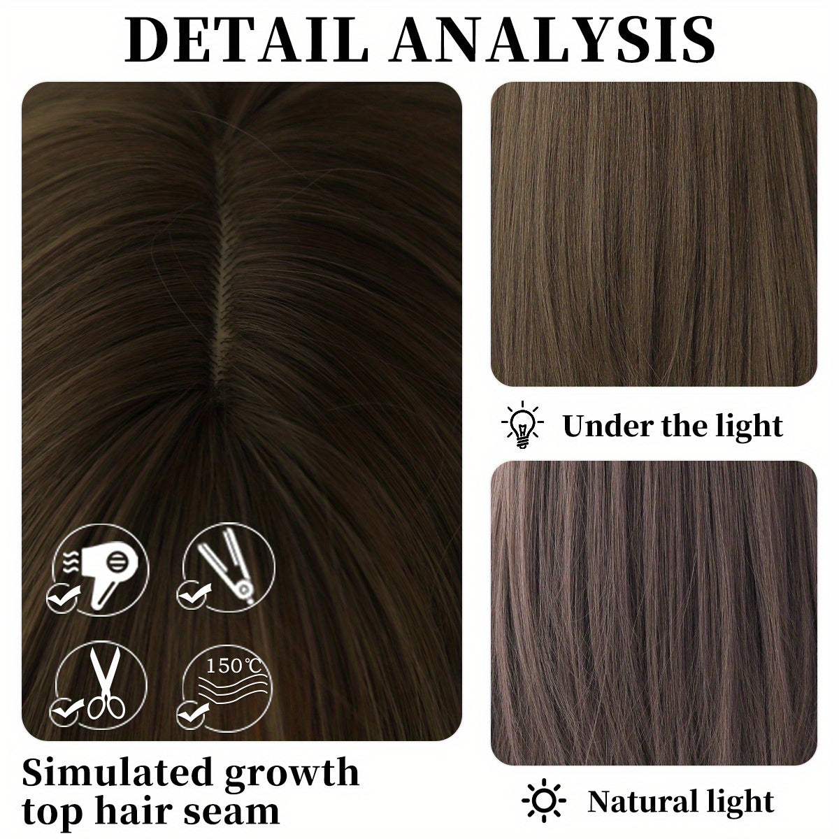 Long Straight Brown Wig For Women Daily Cosplay Use Natural Synthetic Layer Wigs With Bangs Heat Resistant High Quality - Lena & Miles Exquisite Boutique LLC.