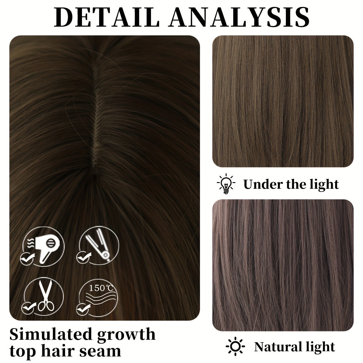 Long Straight Brown Wig For Women Daily Cosplay Use Natural Synthetic Layer Wigs With Bangs Heat Resistant High Quality - Lena & Miles Exquisite Boutique LLC.