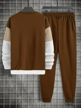 2Pcs Color Block Crew Neck Long Sleeve Pullover - Lena & Miles Exquisite Boutique LLC.
