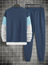 2Pcs Color Block Crew Neck Long Sleeve Pullover - Lena & Miles Exquisite Boutique LLC.