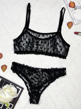 Elegant Polka Dot Mesh Unlined Bra & Panty Set - Sexy Semi-Sheer Lingerie with Bow Detail, Comfortable Knit - Lena & Miles Exquisite Boutique LLC.