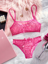 Elegant Polka Dot Mesh Unlined Bra & Panty Set - Sexy Semi-Sheer Lingerie with Bow Detail, Comfortable Knit - Lena & Miles Exquisite Boutique LLC.