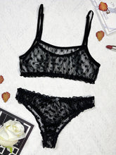 Elegant Polka Dot Mesh Unlined Bra & Panty Set - Sexy Semi-Sheer Lingerie with Bow Detail, Comfortable Knit - Lena & Miles Exquisite Boutique LLC.