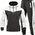 Mens Color Block 2 Piece Outfits, Hooded Zip - Lena & Miles Exquisite Boutique LLC.