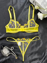 Romantic Floral Embroidered Lingerie Set - Lightweight Sheer Bra & Seductive Mesh Thong - Unlined, Feminine & Sexy Underwear for Women - Lena & Miles Exquisite Boutique LLC.