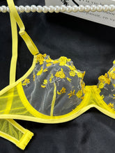 Romantic Floral Embroidered Lingerie Set - Lightweight Sheer Bra & Seductive Mesh Thong - Unlined, Feminine & Sexy Underwear for Women - Lena & Miles Exquisite Boutique LLC.